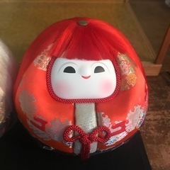 姫だるま　ショーケース入り　置物　飾り物　お人形　縁起物　伝統工芸品の画像