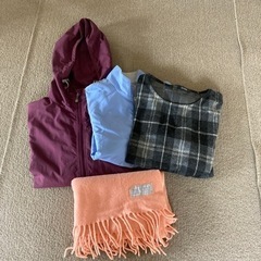 女性用トップス　サイズM&ピンクのウールストール