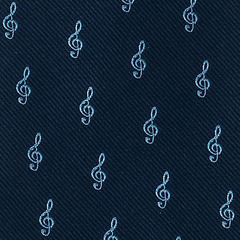 【展示品・箱なし】ト音記号　シルク　ネクタイ　ネイビー　おしゃれ　かわいい　の画像