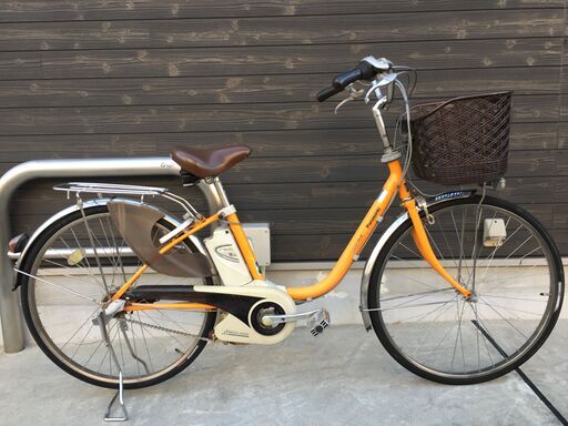 地域限定送料無料　パナソニック　ビビ　新基準　5AH　オレンジ　パスウィズ　アシスタ　神戸市　電動自転車