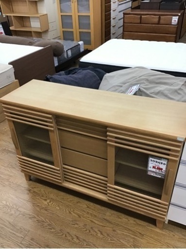KM-90【ご来店頂ける方限定】サイドキャビネット　ナチュラル