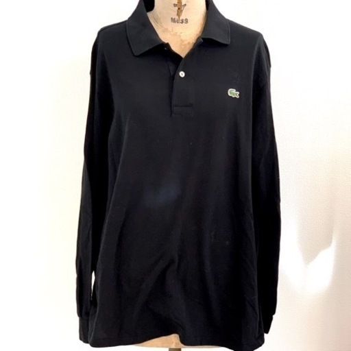 美品❗️LACOSTE ラコステ 長袖 ポロシャツ ブラック US Lサイズ 黒