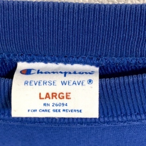 チャンピオン リバースウィーブ スウェット ブルー 筆記体 シンプル