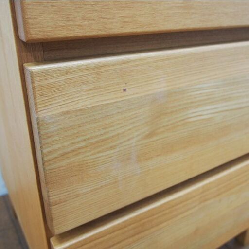 無印良品 MUJI タモ材 無垢材使用 スリム 4段 チェスト フルオープンレール 廃番人気シリーズ ナチュラルモダン 幅40cm (