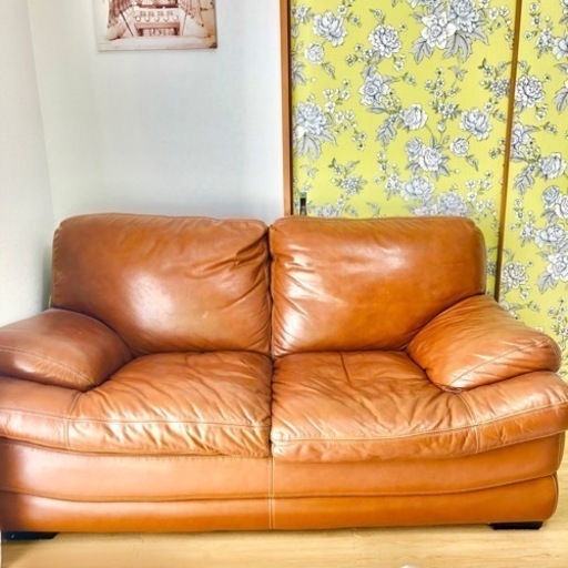 ニトリ　ソファ　本革　2人用