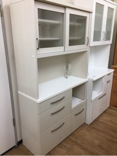 ニトリの2枚扉レンジボード（コパン100）（ホワイト）です。【トレファク東大阪店】