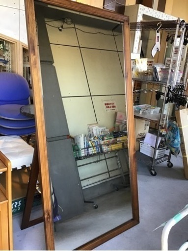 ●販売終了●木製枠　大型ミラー　鏡　中古品