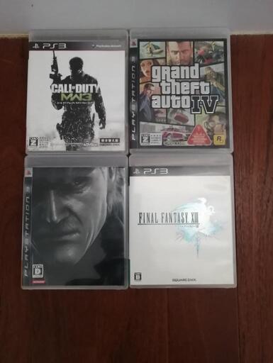 PS3 プレイステーション3 ファイナルファンタジーXⅢ メタルギアソリッド4 コールオブデューティMW3 グラセフⅣ ソフト 4個セット 動作品