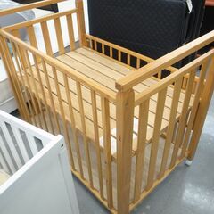 ベビーベッド 木製 【モノ市場半田店】の画像