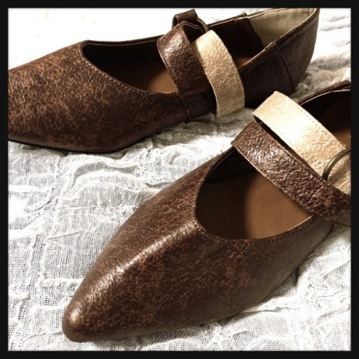 ご購入者様決定꒰and it_꒱ノンヒールパンプス茶色ぺたんこ24.5ドライビングシューズ