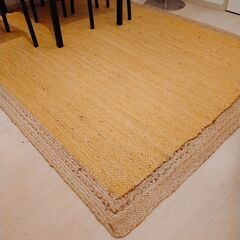 天然編組ジュート手作りのカーペット(245cm*180cm)の画像