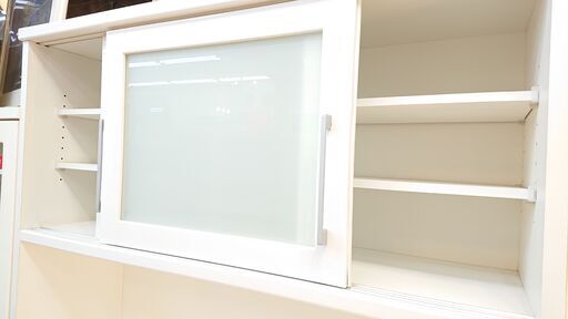 ニトリ/NITORI キッチンボード KRISNA スライド扉 ホワイト 鏡面 レンジボード 食器棚■横幅120cm×奥行50cm×高さ201cm■近隣配送無料 買取帝国 朝霞店