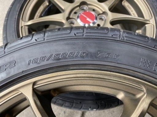 【SOLD OUT】ワーク WORK エモーション CR 極　kiwami アッシュドチタン タイヤ７部山　GOODYEAR 165/