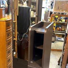 定価￥40,639 多収納★姿見ドレッサー ダークブラウン 折りたたみテーブル 全身鏡 (ノーブル BR)★買取帝国 志木店の画像