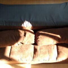 三つ折れリクライニングソファベッドの画像