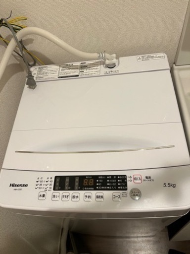 全自動洗濯機 Hisense 5.5kg HW-K55E 使用期間約3ヶ月