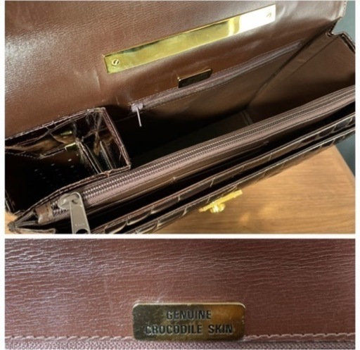美品［GNEUINE］シャイニングクロコダイル（鰐革）2wayバック