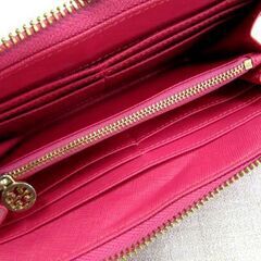 Tory Burch ラウンドファスナー 長財布 ピンク ウォレット レザー トリーバーチ ゴールド 札幌市 厚別区の画像