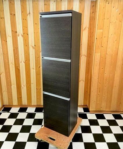 すっごい便利♪　3段ダストボックス　390×295×1500　20Lほど　分別　スマート　カラーブラウン系　家具