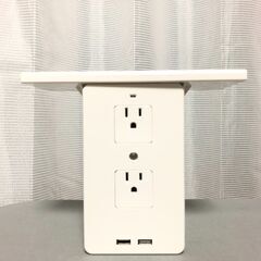J-8 コンセント×６　USB×２ 壁コンセントシェルフ　コンセント×６　USB×２ の画像
