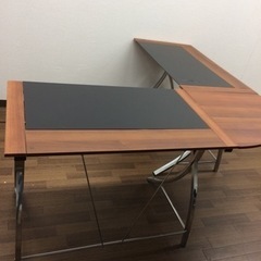 【早い者勝ち】木目調ガラスのL字デスク(美品)
