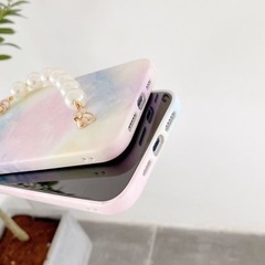 新品未使用　Marcydorn　パステルレインボーパールバンド付iPhone12Proケースの画像