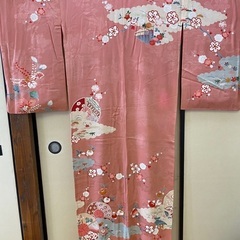 アンティーク着物 可愛いピンク 2枚セットの画像