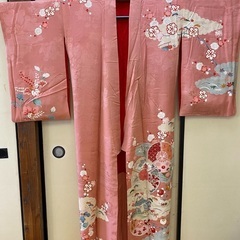 アンティーク着物 可愛いピンク 2枚セットの画像