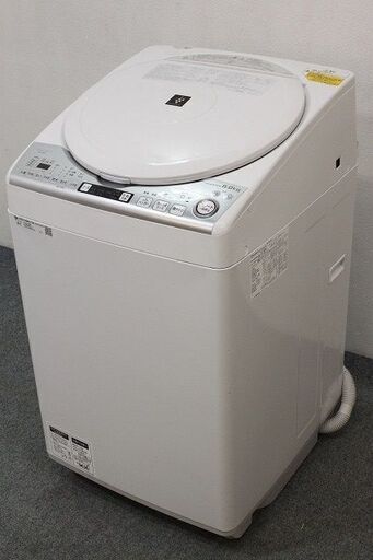 シャープ 全自動洗濯乾燥機 洗濯8.0㎏/乾燥4.5㎏ 穴なしサイクロン ES-TX8D-W 2019年製 SHARP  中古家電 店頭引取歓迎 R5012)