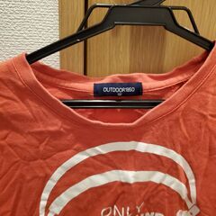 メンズ Tシャツ 長袖 M カジュアル プリント 赤 ヘッドホン 音楽の画像