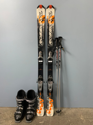 ROSSIGNOL ロシニョール カービングスキーセット 板146cm ブーツ26-26.5cm ストック付