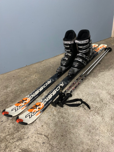 ROSSIGNOL ロシニョール カービングスキーセット 板146cm ブーツ26-26.5cm ストック付
