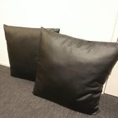 クッション レザー風カバー付き 45×45