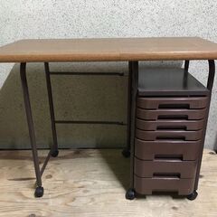 作業机 パソコンテーブル 事務机 折りたたみ可 キャスター付 7...
