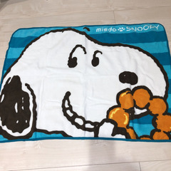 スヌーピのブランケットと貯金箱ダニエルぬいぐるみとはみがきこしぼりスタンド　5点セットの画像