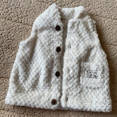 ボアベスト/ベビー/キッズ/50〜70センチ/ホワイトの画像