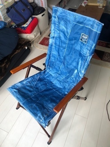 【売約済】ほぼ新品！コールマン販売終了の大人気レイチェア(デニム柄)【2月中旬までに取り引き可能な方】