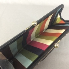 COACH コーチ レザー×シグネチャー ターンロック 3つ折長財布 がまぐちの画像
