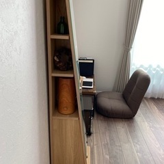 姿見鏡つき収納棚  飾り棚　ミラーの画像