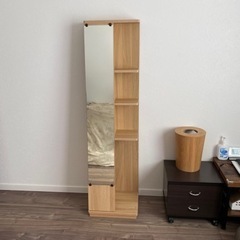 姿見鏡つき収納棚  飾り棚　ミラー