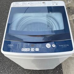●23区及び周辺地域に無料で配送、設置いたします●アクア　洗濯機　AQW-BK50G 5キロ　2019年製●AQA-2A