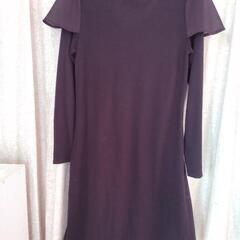 紫  ニットワンピース  の画像