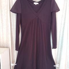 紫  ニットワンピース  