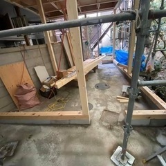 霊園事務所増築物置スペース土台柱板金加工・大阪府枚方市
