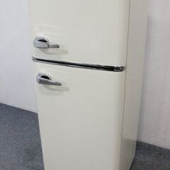 2ドアレトロ冷凍冷蔵庫 メタリックハンドル おしゃれ 114L PRR-122D-W オフホワイト 2020年製 オーヤマ  中古家電 店頭引取歓迎 R5091)