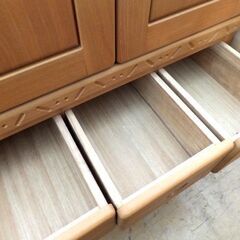 □メーカー不明◆タンスクローゼット 取っ手ハート ナチュラル 大型 収納 の画像