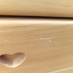 □メーカー不明◆タンスクローゼット 取っ手ハート ナチュラル 大型 収納 の画像