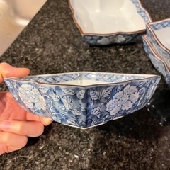 たち吉　ひし形　ぼたん唐草　小鉢4個セットの画像