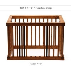新品ケージ ペットケージ 室内 ドギーサークル ペットサークル 天然木 木製 おしゃれ 小型犬用 の画像