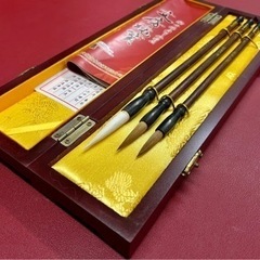 値下げました❗️中国文房瑰寶　筆3本セット　アンティーク　送料込み